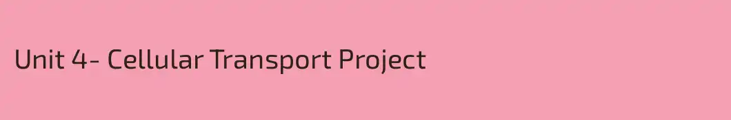 Unit 4- Cellular Transport Project